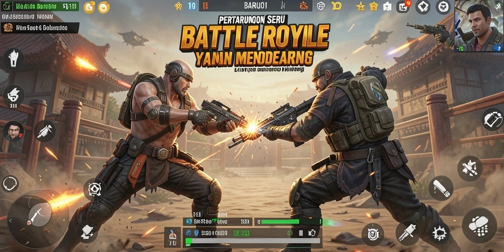 Tampilan aksi seru dalam gameplay Battle Royale BARU01.
