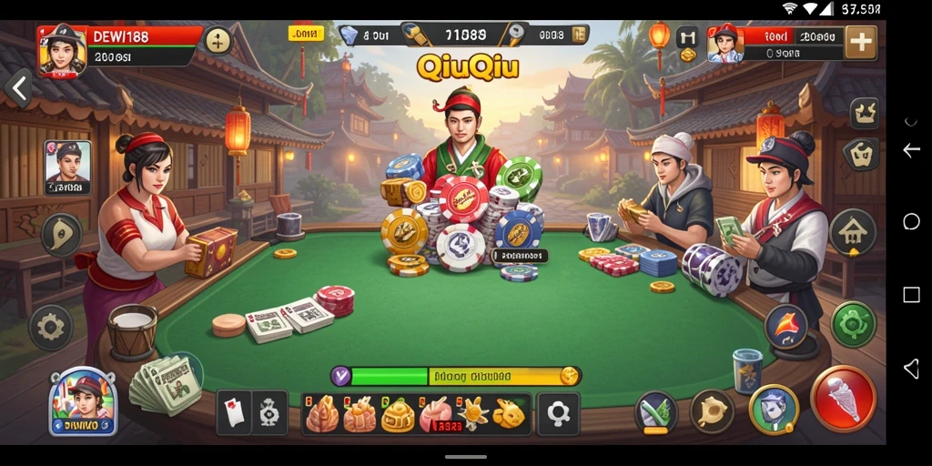 Tampilan gameplay QiuQiu yang seru dan interaktif di DEWI188.