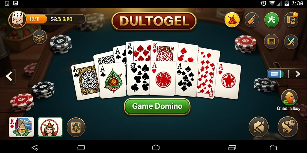 Tampilan gameplay seru di DULTOGEL dengan variasi Domino.
