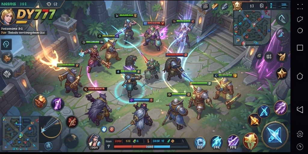 Tampilan gameplay SLG yang intens dan strategis di DY777.