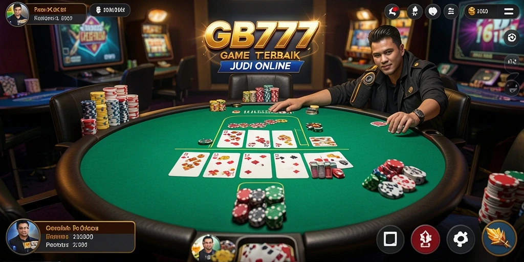 Screenshot gameplay <strong>GB777</strong> yang menunjukkan antusiasme permainan Poker.