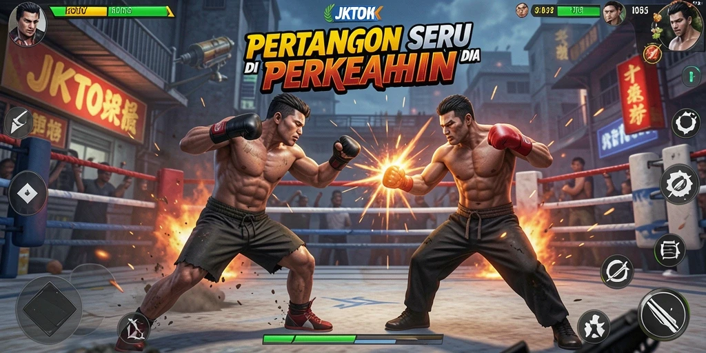 Tampilan seru dari gameplay pertarungan di JKTOK.