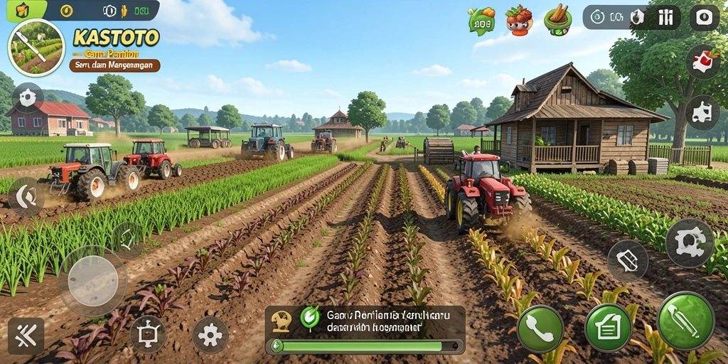 Screenshot KASTOTO menampilkan aktivitas pertanian yang menarik dan beragam.