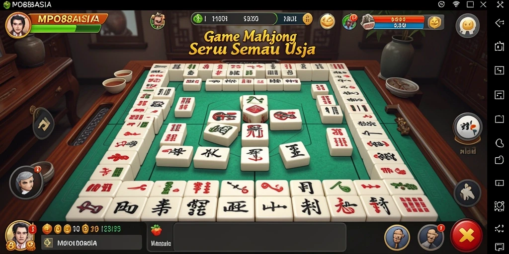 Tampilan permainan Mahjong yang menawan dan interaktif.