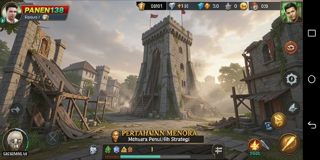 Tangkapan layar gameplay Tower Defense dari PANEN138 yang seru.