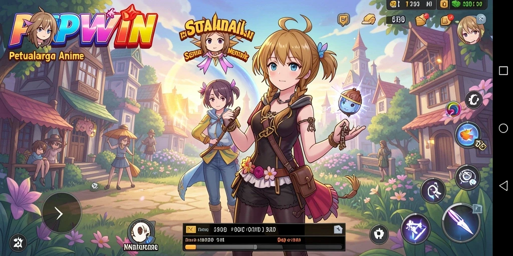 Tampilan seru dari karakter POPWIN dalam petualangan Anime.