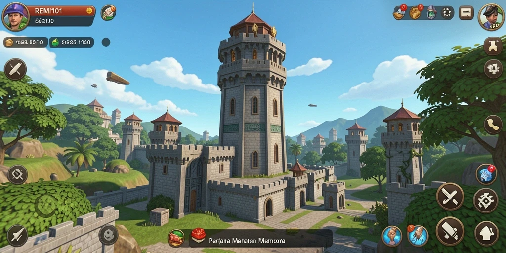 Screenshot gameplay REMI101 menunjukkan aksi menara pertahanan yang seru.