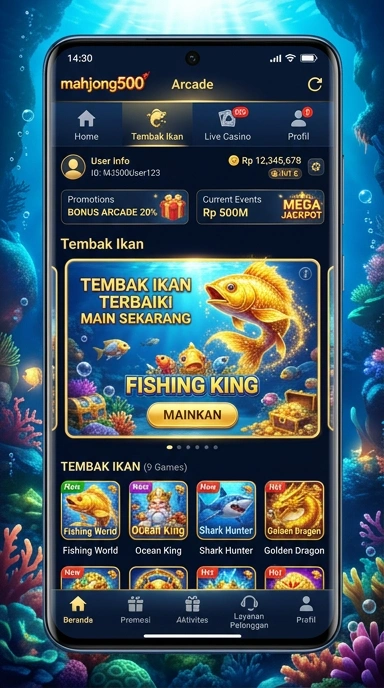 Tampilan antarmuka aplikasi mahjong500 yang ramah pengguna.